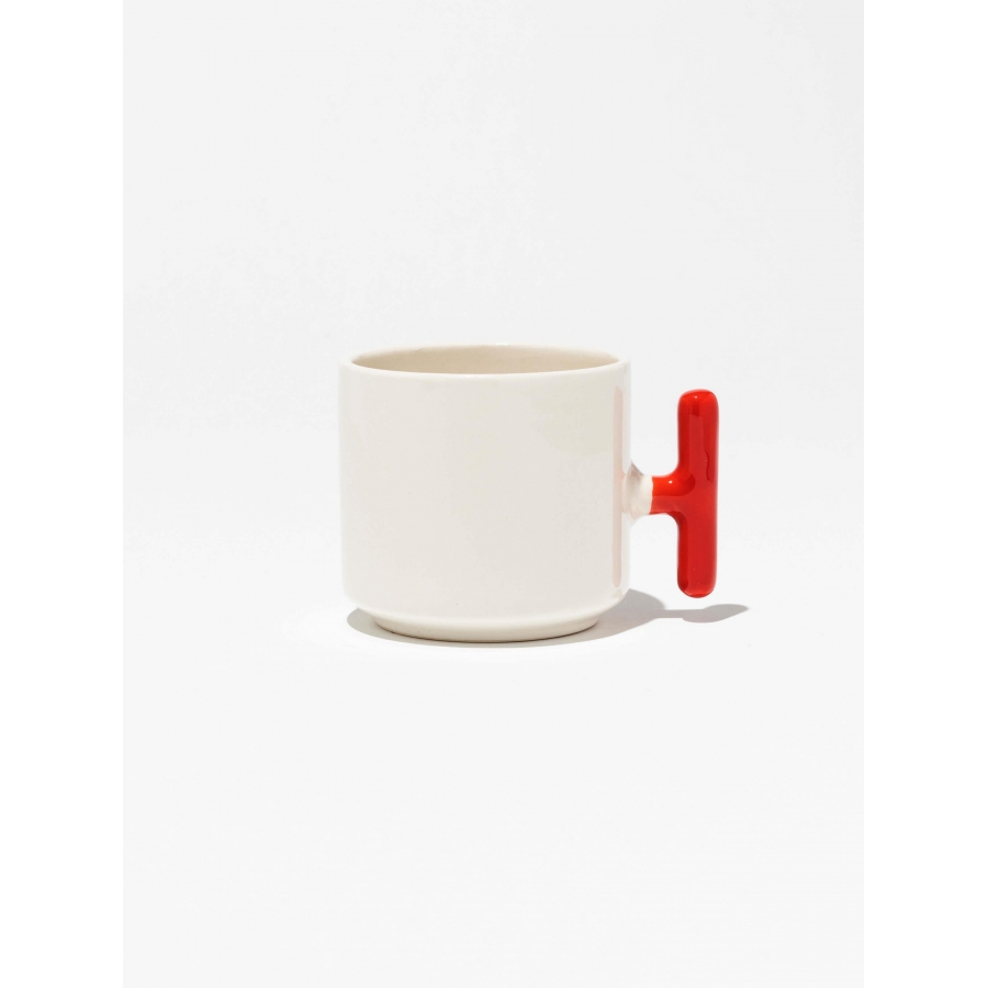 Kulpu Kırmızı Latte Fincanı