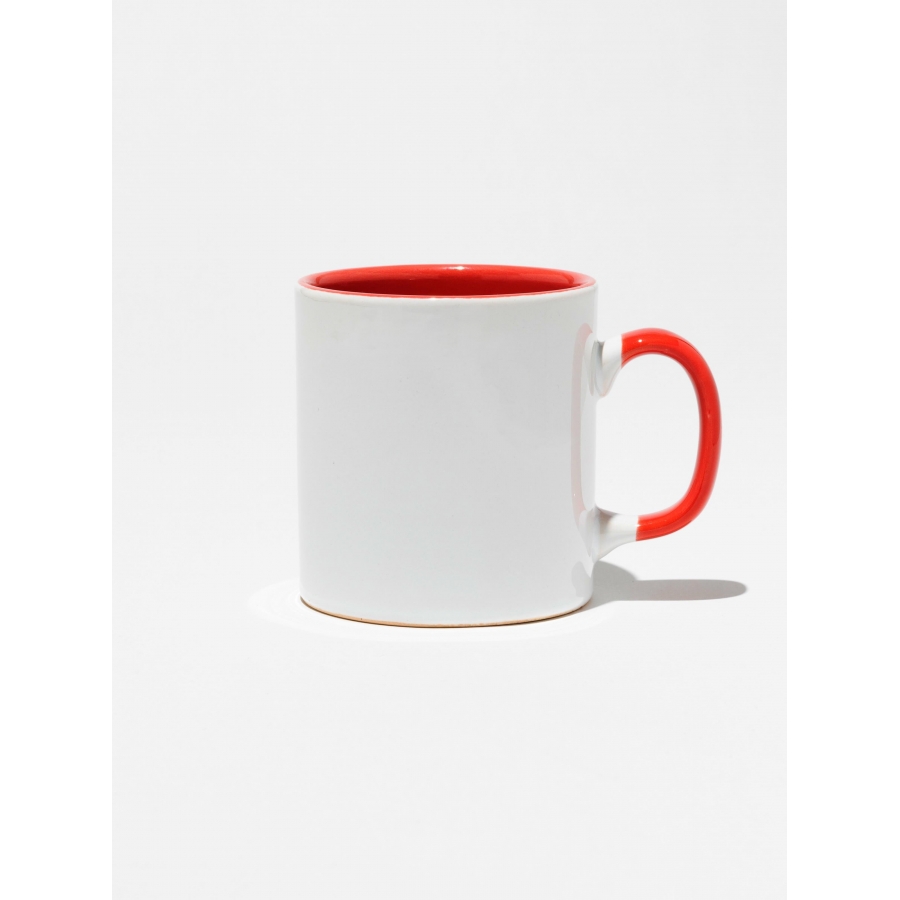 İçi ve Kulpu pembe Kupa Bardak