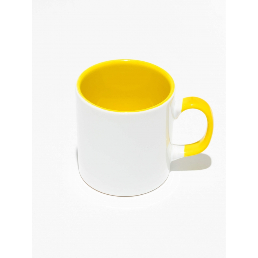 İçi ve Kulpu Sarı Kupa Bardak