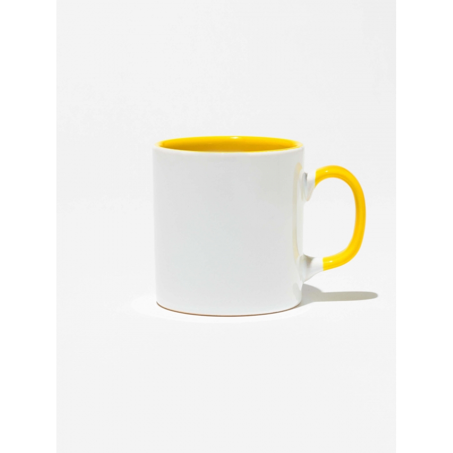 İçi ve Kulpu Sarı Kupa Bardak