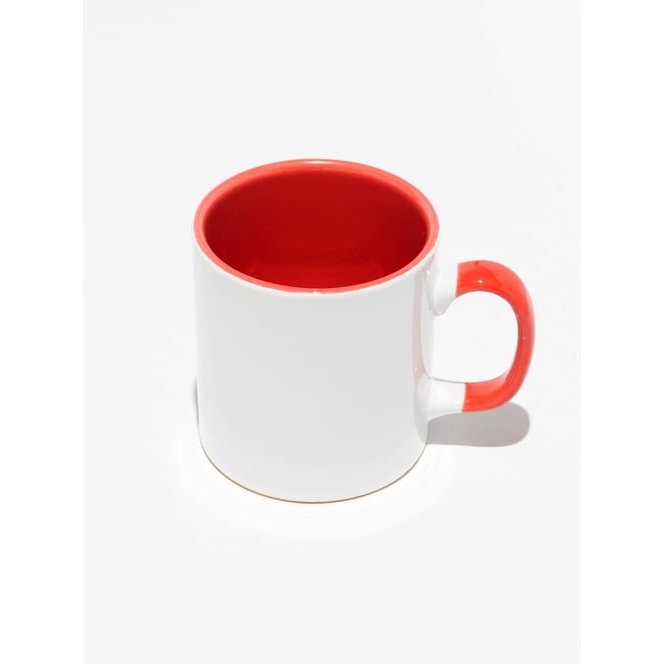 İçi ve Kulpu pembe Kupa Bardak