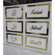 6 Parça Sabret/Şükret/Dua Et/Allah/Muhammed/Vav Beyaz/Gold Pano